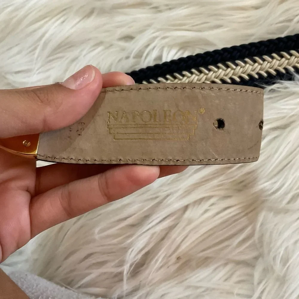 Vintage NAPOLEON Alligator Leather Woven Blend Made In Italy Belt 32